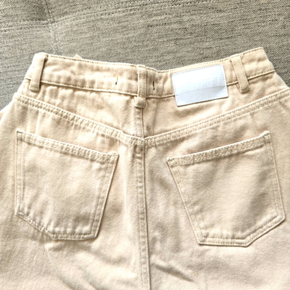 Missguided High-Waisted, Peach Ecru Tapered Baggy Denim Jeans Sz 10 UK 26" Waist - Picture 6 of 10